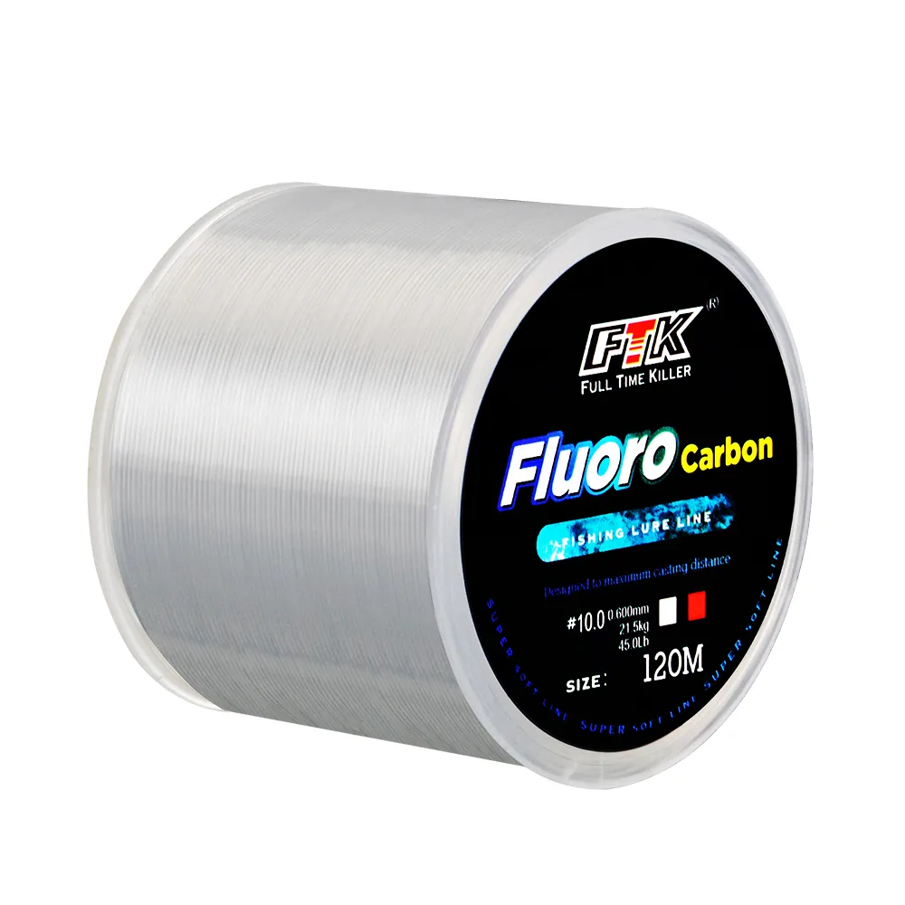 Línea de pesca con revestimiento de fluorocarbono, 120M, 0,20mm-0,60mm, 7,15 LB-45lb, línea líder de fibra de carbono, línea de hundimiento de alambre de señuelo, Japón