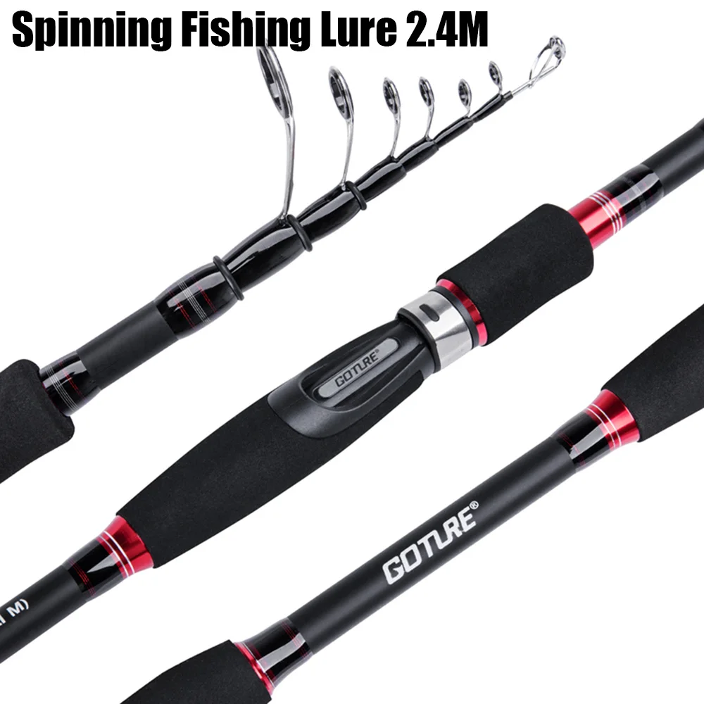 Spinning Rod 2.4M Goture Спиннинг Удочка Литье удочка 24+ 30 т карбоновая матрица Blan средняя жесткая линия Вес: 10-20 фунтов 2,1 М 2,4 М 2,7 М 3,0 м - Цвет: Spinning Rod 2.4M
