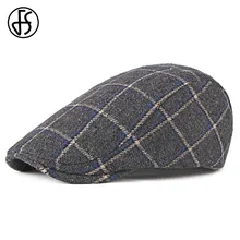 FS, мужские и женские клетчатые береты, шапки в стиле ретро, винтажные, плоские, плюща, газетные шапки, осенне-зимние шапки для мужчин, зимние регулируемые хлопковые береты