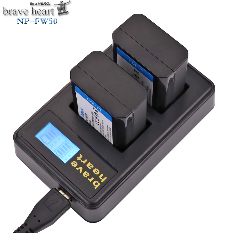 7,4 v 2000 мА/ч, NP-FW50 NP FW50 FW50 Камера батарея+ ЖК-дисплей Зарядное устройство для sony A6000 NEX-7 NEX-5N NEX-F3 NEX-5C Альфа 7R II акумуляторная батарея