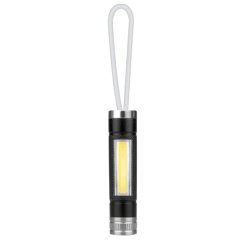 led flashlight Mini Super Bright COB LED Camping Flashlight Light Key Ring Keychain Torch Lamp #4N28 (10)