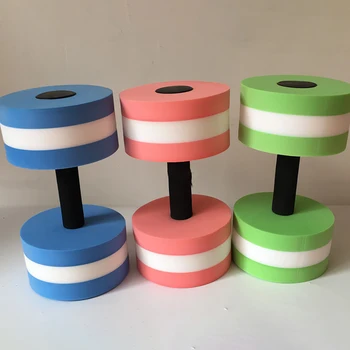 

2Pcs EVA Water Foam Floating Dumbbell Swimming Pool Water Weight Aerobics Automatic Float Aquatic Barbell Toy