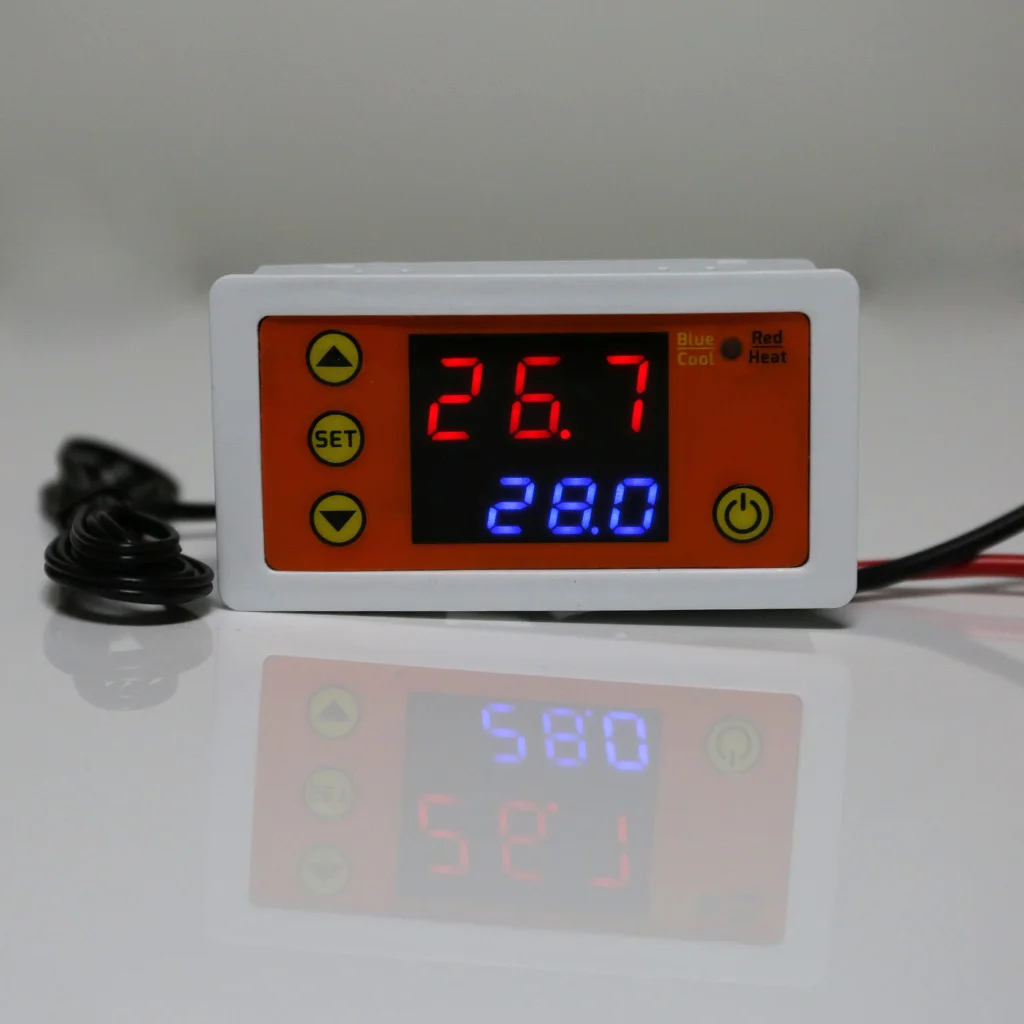 AC110V-220V DC12V термостат нагрева охлаждающей воды Температура контроллер с зуммером