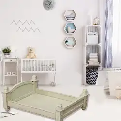 Реквизит для фотосъемки новорожденных Маленькая деревянная кровать оригинальный дизайн четыре цвета дополнительно детская кровать