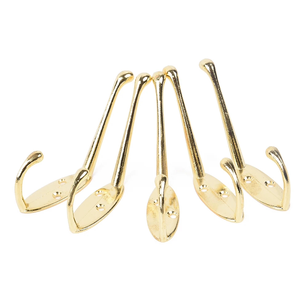 5 шт./компл. Ретро винтажный стиль двойной крючок для пальто вешалка двери шляпы