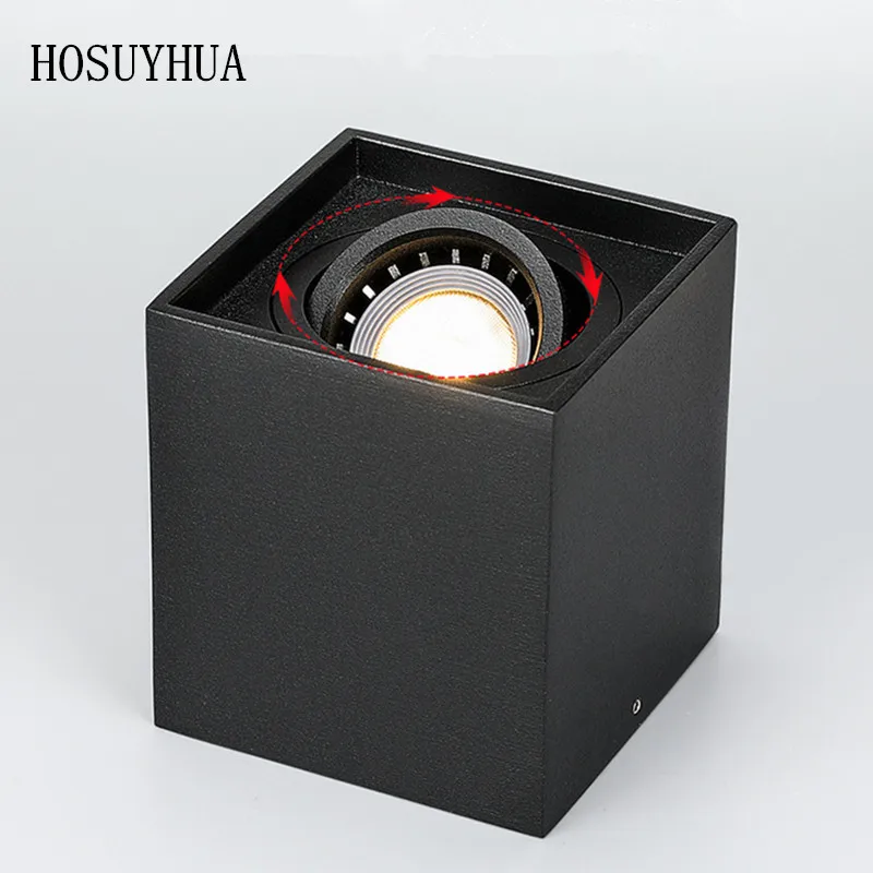 9W Indoor White Black Square Angle Adjustme Grille Lights Mall Clothing Store SpotlightAluminium Modern Lighting Fixture 85-265V