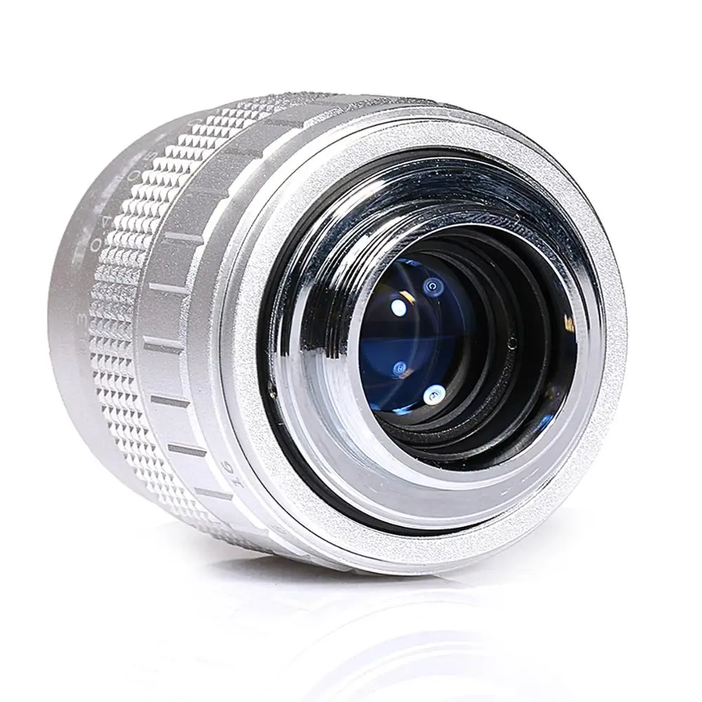 Серебряный Фуцзянь 50 мм F1.4 CC ТВ Объектив камеры+ C-FX кольцо для Fujifilm XT2 XT10 XT20 XA2 камеры
