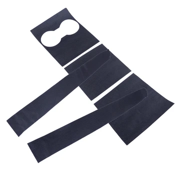 

beler 5pcs/set Black Carbon Fiber Style PP Dashboard Center Console Water Cup Holder Cover Sticker Trim fit for Tesla Model 3