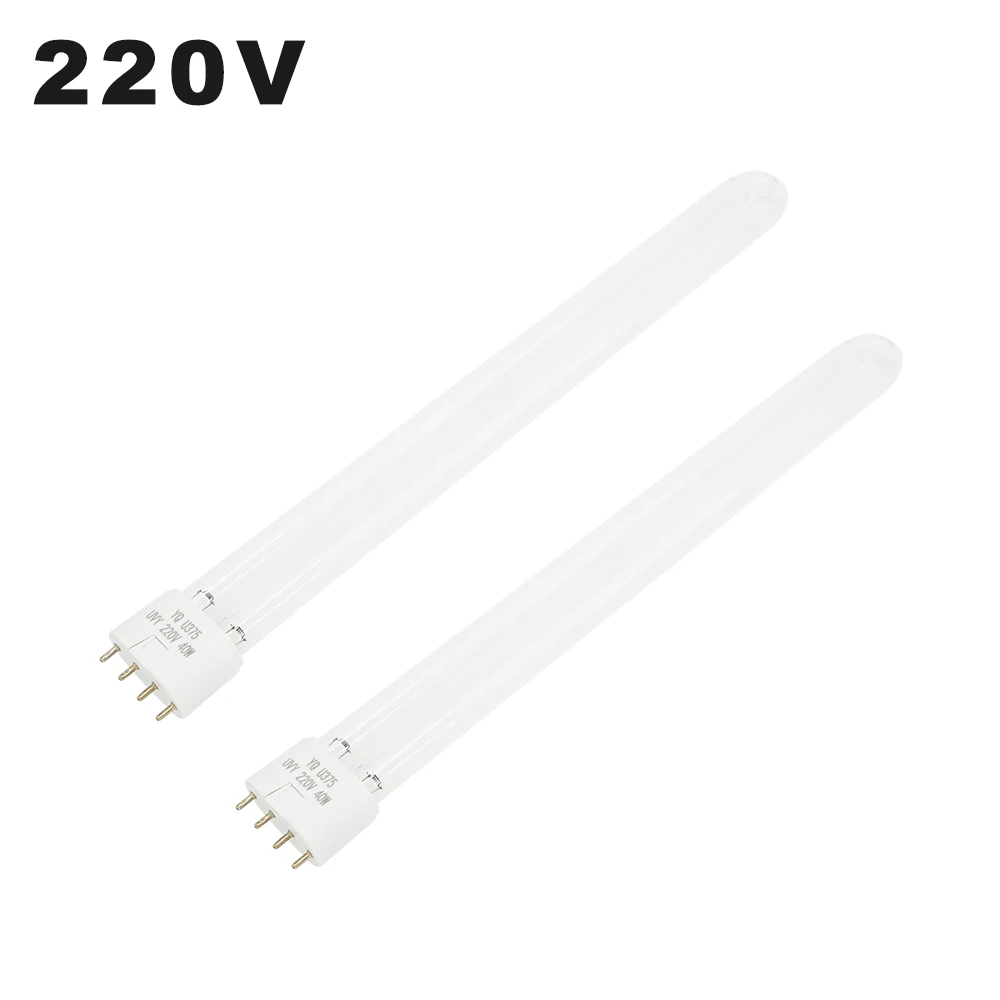 AC220V High Ozone UVC Sterilizing Lamp Tubes 38W Ultraviolet Germicidal Lamps 2G11 UV Disinfection Spare Light Tube 253.7nm