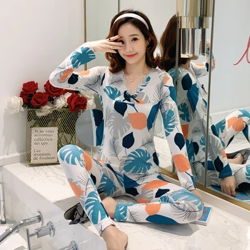 

Winter Women's Thermal pajamas Warm Long Johns For Female Thermo Lingerie Second Skin Underwear Set Home Clothes