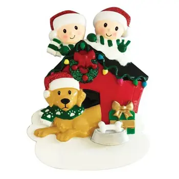 

Christmas Ornament Snowman With Dog Pattern Xmas Tree Ornament Decorations Hand-Washed Home Hanging Pendants