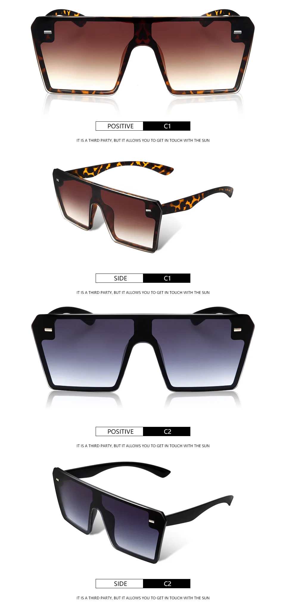 Квадратные Солнцезащитные очки больших размеров для женщин, роскошные брендовые модные плоские красные черные прозрачные линзы, цельные мужские солнцезащитные очки с зеркальным покрытием UV400