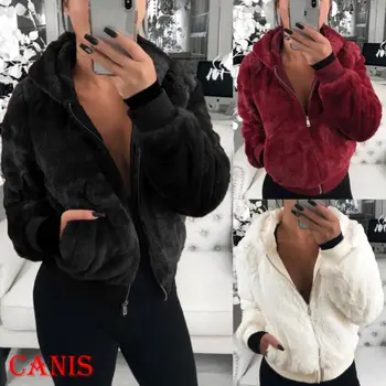 

Women Winter Teddy Bear Fluffy Short Coat Fleece Fur Jacket Outerwear Casual Top