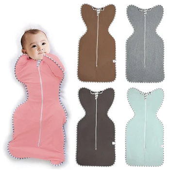 

1Pcs Pure Color Anti-kick Infant Quilt with Zipper Cute Comfortable Cotton Baby Swadding Sleepsack Protable Infant Sleeping Bag