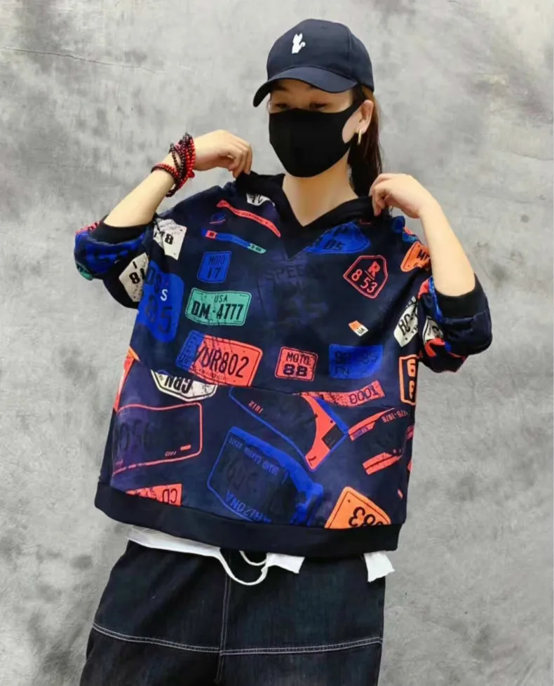 Max LuLu осень в Корейском стиле; модная брендовая одежда для девочек одежда в стиле панк Для женщин печатных Толстовки с капюшоном свободные уличная Повседневное напечатаны кофты