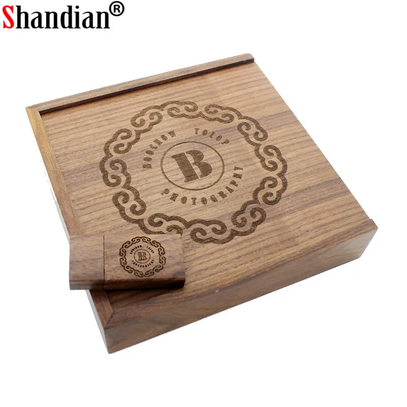 Usb флеш накопитель SHANDIAN деревянный с логотипом 4/8/16/32/64 ГБ 170x170x35 мм|wooden usb|card