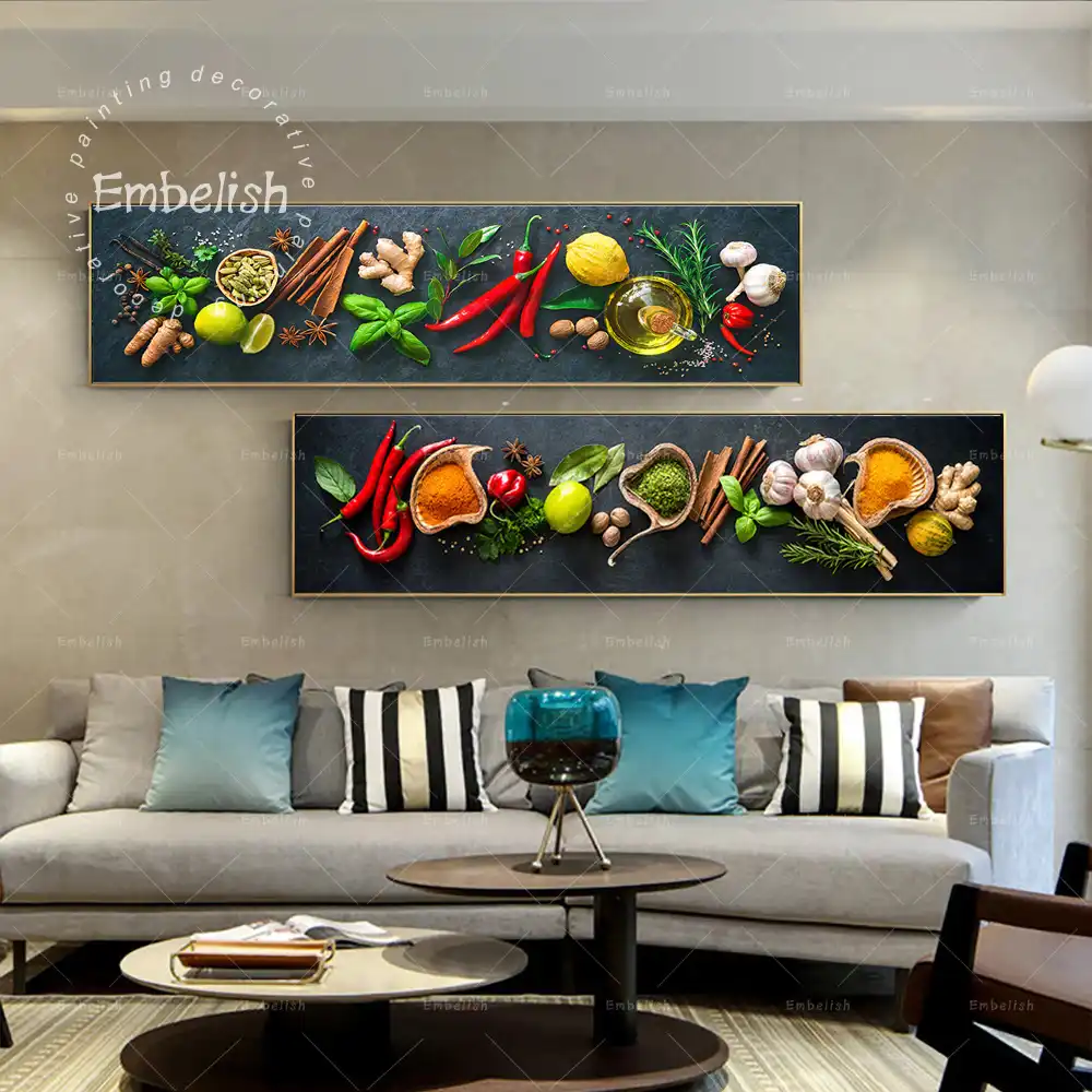 3 Panels Condiments In The Kitchen Wall Art Canvas Prints Still Life Modular Pictures For