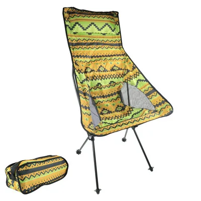Outdoor Moon Chair Folding Chair Lightweight Fishing Camping BBQ Chairs Portable Folding Extended Hiking Seat Garden Ultralight