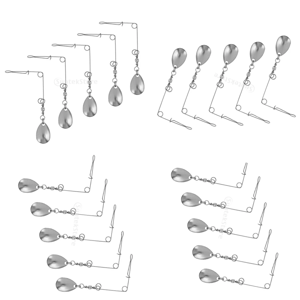 20pcs Spinner Blade Smooth Spoons Rigs Spinners Spinnerbait 0.6mm