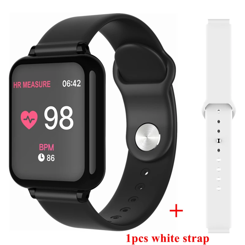 add 1pcs white strap Cobrafly B57 Смарт-часы для мужчин и женщин с IP67 водонепроницаемый монитор сердечного ритма кровяное давление фитнес-Браслет Смарт-браслет PK Q9 p68 - Цвет: add 1pcs white strap