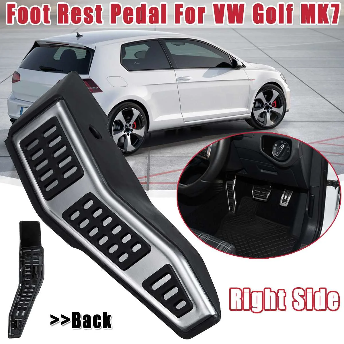 

Brand NEWStainless Steel Auto Foot Rest Pedal Steel Kick Panel For VW Golf MK7 Only Fit For Right Hand Dirve Car 1piece