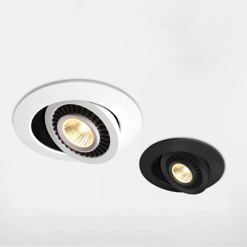 QLTEG Dimmable LED Downlight 5w 7w 10w Recessed Ceiling Lamp 360 Degree Rotation spot lights AC 110v 220V Indoor LED Bulb 4000K led downlight recessed ceiling spotlight