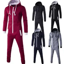 Популярный мужской комбинезон, цельный комбинезон, комбинезон на молнии с капюшоном, размер bb59