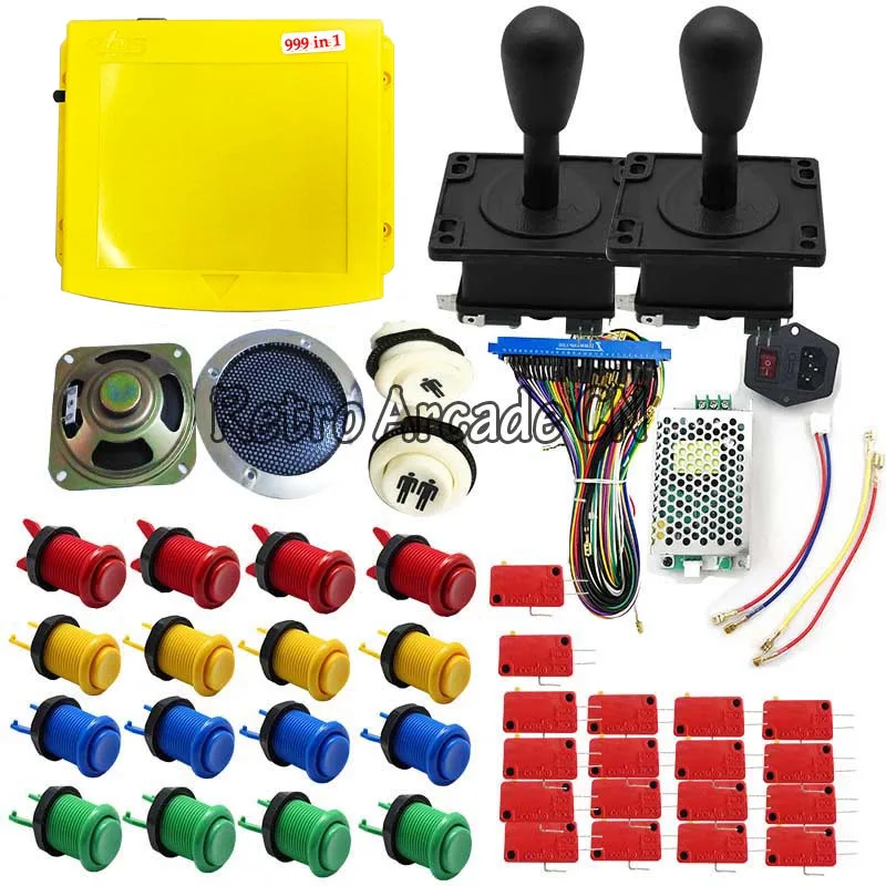 US $103.23 Jamma mame DIY kit Arcade bundle parts american buttonmulti game PCB board Upgraded Version 999 in 1 HD only VGA output