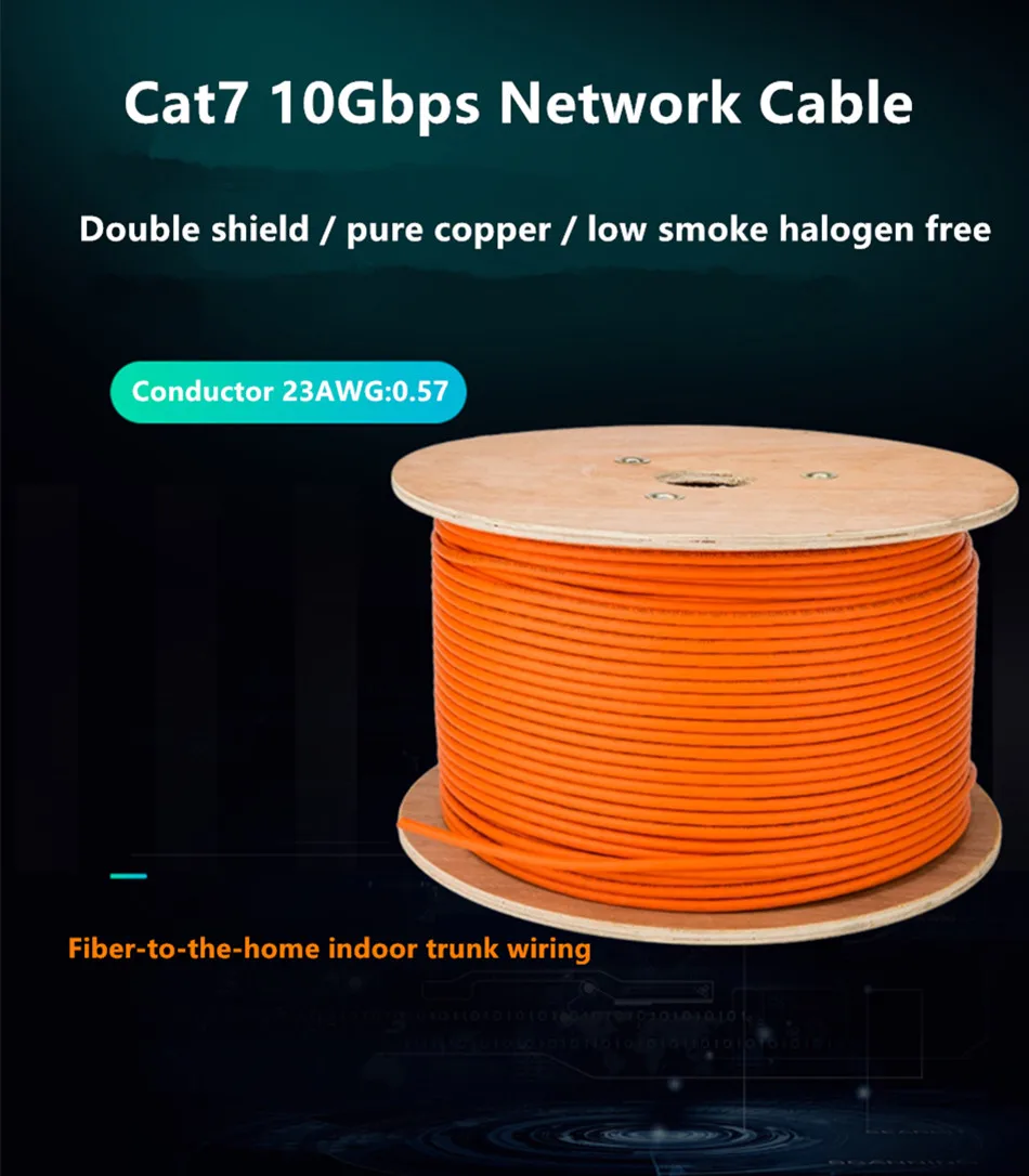 Ethernet Cat7 SFTP Double Shielded rj 45 Patch Cord AWG23 LSZH Support FTTH  lan Cable 10Gbps High Speed RJ45 Network Cable Cat 7