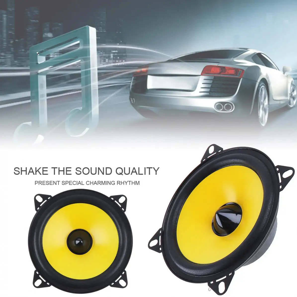 2pcs 2 Way 4 Inch 60W Full Range Frequency Car Audio Stereo Speaker 2x60W Full Range Car Audio Stereo Speaker