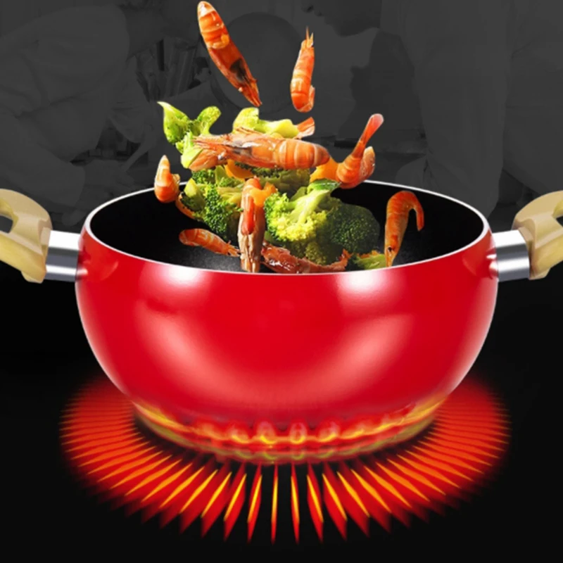 

Non-Stick Aluminum Kitchen Soup Pot Fruit Pan Sauce Pan Boiler Tomato Shape No Fumes Household Cooking Tools Kitchenware