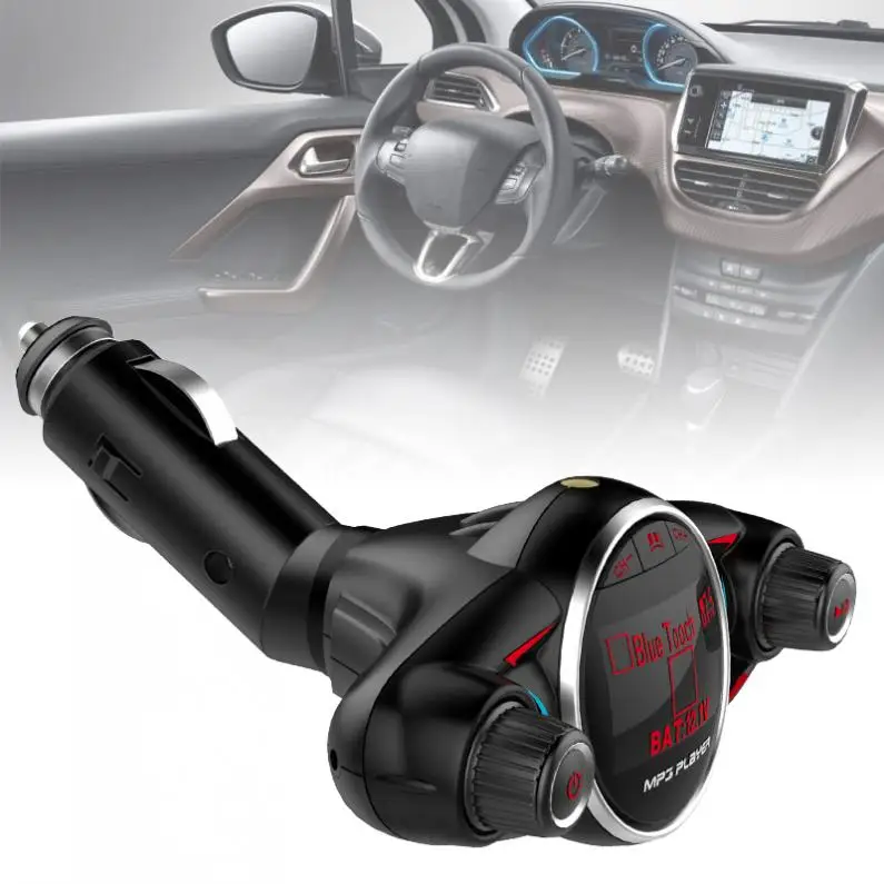 

BT08 Dual-USB Bluetooth FM Transmitter Audio Car Mp3 Player Wireless In-Car FM Modulator with LCD Display / Quick Charge
