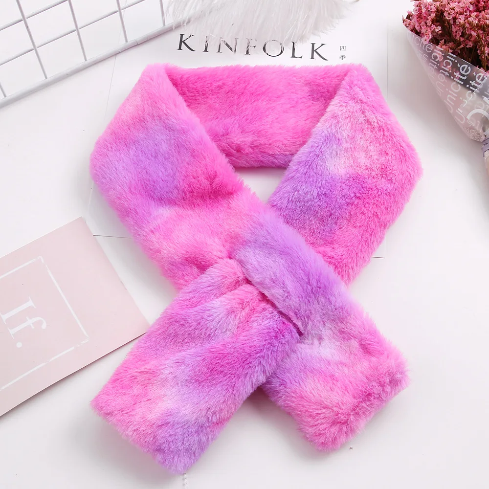Scsech Winter Hot Children Gradient Scarves Unicorn Earmuffs Pompom Plush Thick Warm Baby Girls Boys Bib Kids Wholesale HAC14 (3)