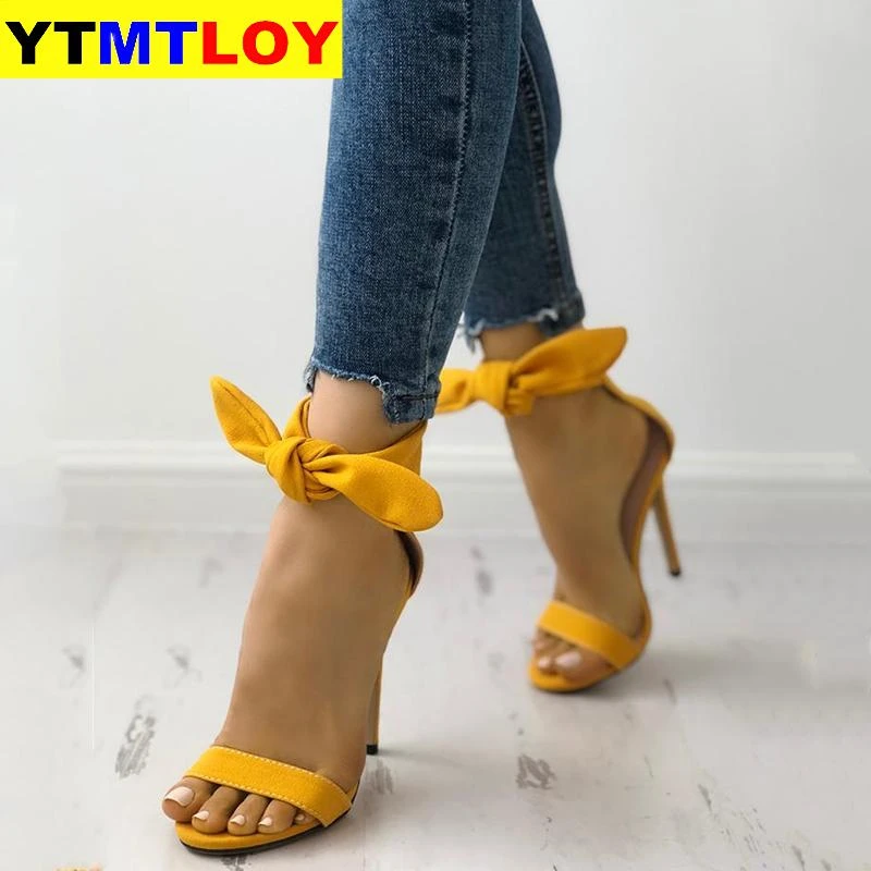 yellow suede sandals