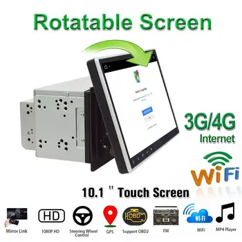 

10.1 Inch Car Multimedia Player 2Din Android 9.1 MP5 DVD Player 4G internet WiFi BT GPS with Rotatable screen