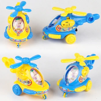 

1pcs baby gift helicopter clockwork classic toy Q version aviation helicopter pull plane children favorite gift clockwork