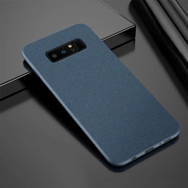 YISHANGOU Luxury Sandstone Matte Soft Phone Case For Samsung Note 10 S10 Lite S9 Plus S8 Note9 8 7 A50 A70 A40 A10 A20 A80 A750 - Цвет: Blue