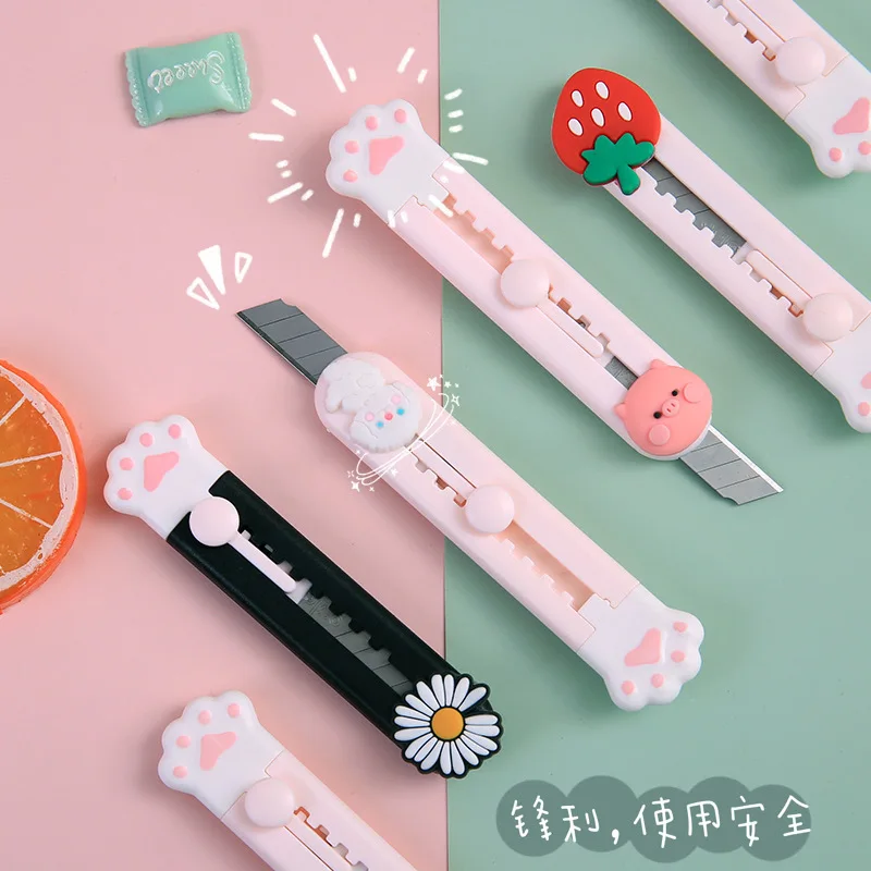 

Cute Cat Claw Mini Utility Knife Paper Cutter Cutting Paper Razor Blade Office Stationery Material Escolar Papelaria Portable