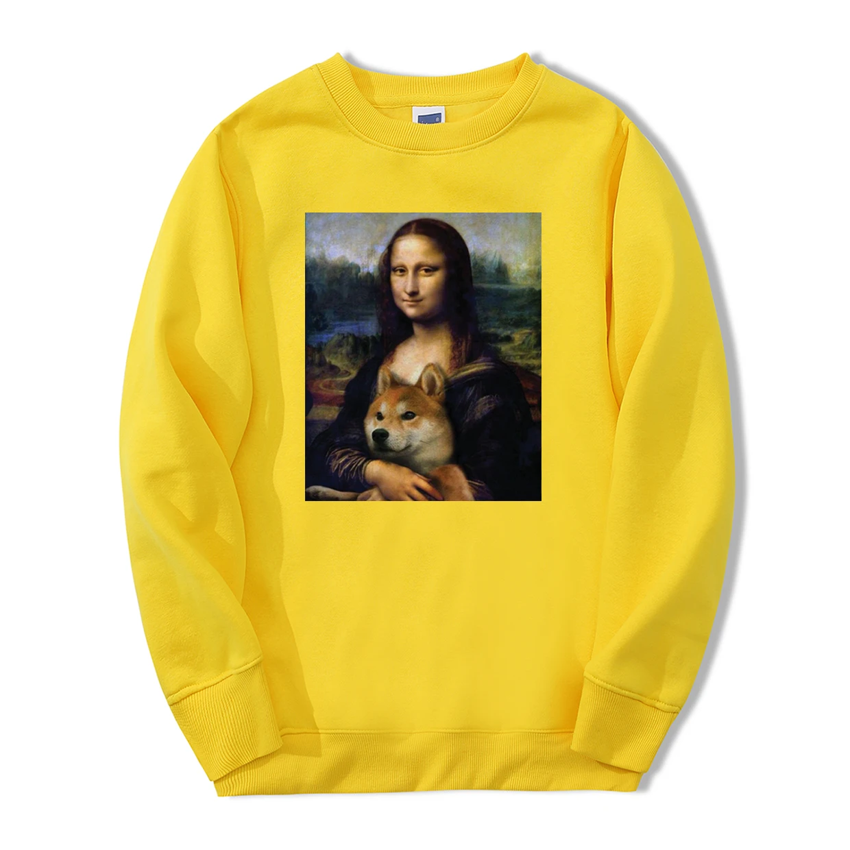 Осень-зима, мужские толстовки с капюшоном Mona Lisa shiba Inu Doge, спортивный костюм, модные мужские флисовые повседневные теплые толстовки в стиле хип-хоп с животными