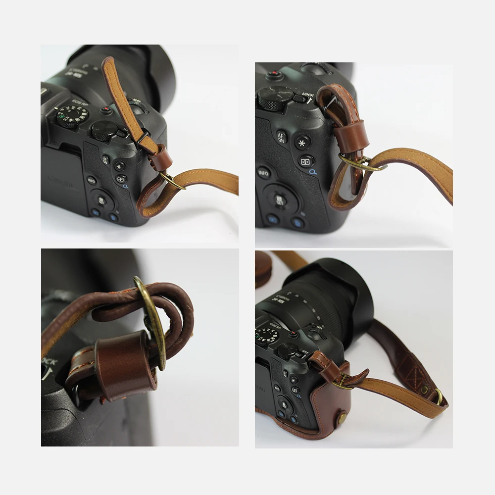 Портативный чехол из искусственной кожи для камеры Canon EOS R DSRL защитный с плечевым