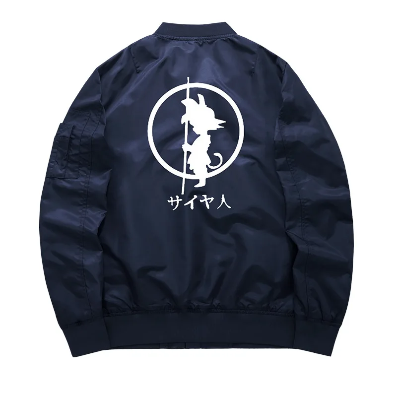 

Bomber Jacket Anime Dragon Ball Goku mens thin Air Force One Pilot coat men's Thick Zipper Baseball jacket S-8XL