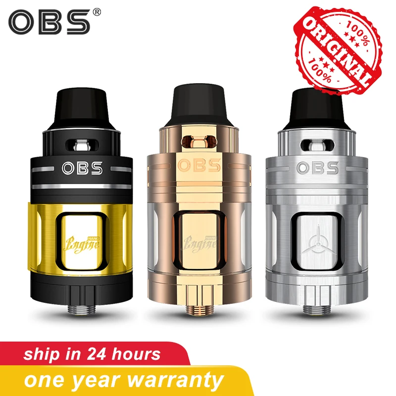 

Original OBS Engine nano with 5.3 ML capacity RTA vape Tank pom drip tip electronic cigarettes atomizer