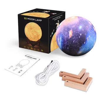 

10cm/15cm/18cm 3D Print Star Moon Lamp Colorful Change Touch Home Decor Creative Gift Usb Led Night Light Galaxy Lamp Dropship