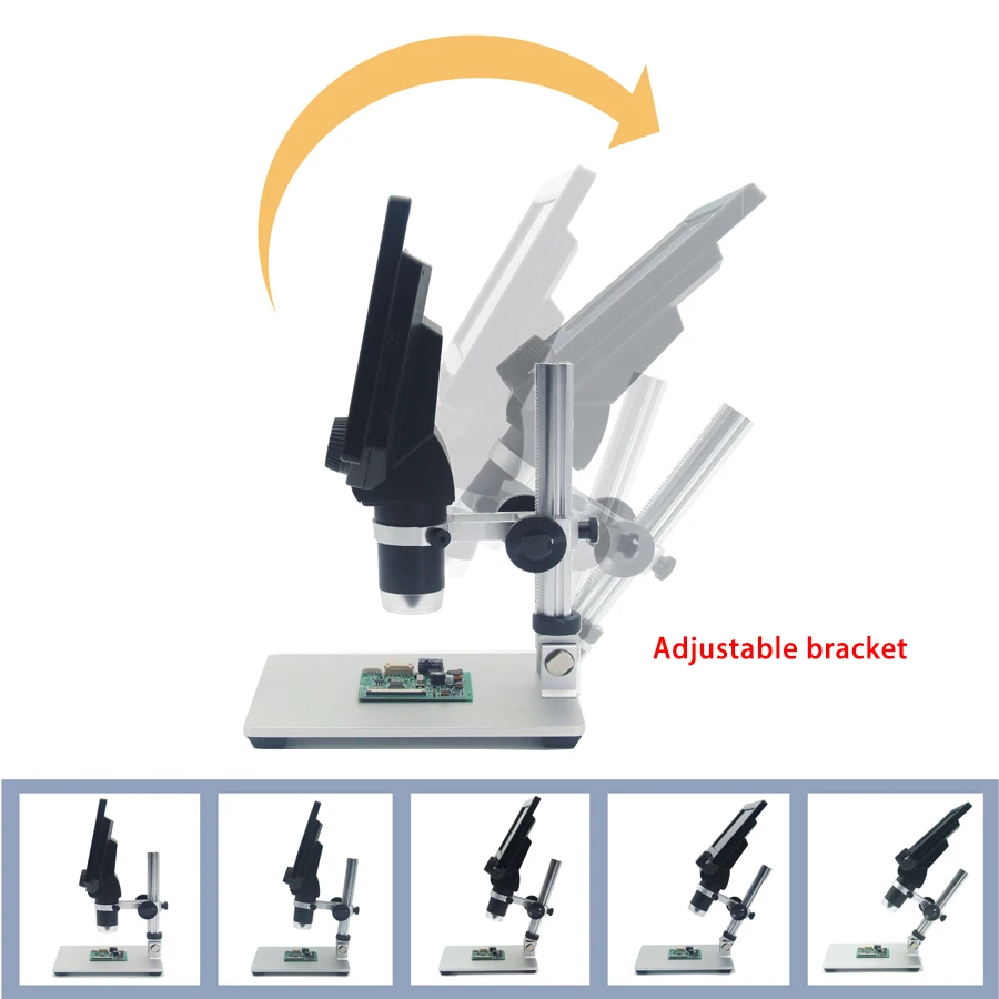 USB Цифровые микроскопы с Алюминий чехол из металлического сплава со 600X3,6 Мп 4,3 дюймов HD ЖК-дисплей Дисплей для печатной плате ремонт