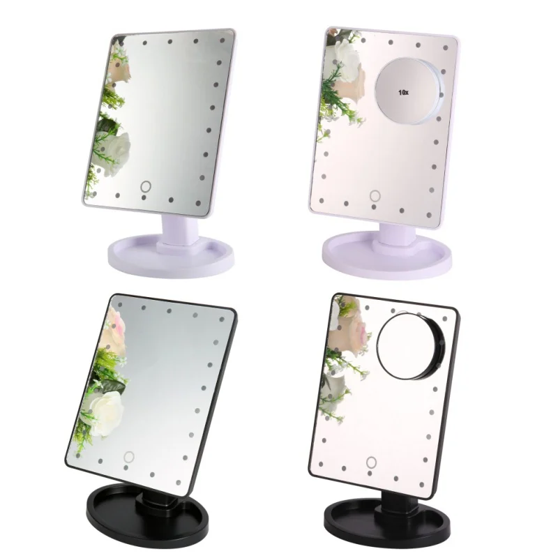LED Touch Screen Makeup Mirror Professional Vanity Mirror With 22 LED Lights Beauty Adjustable 360 Countertop Degree Rotation