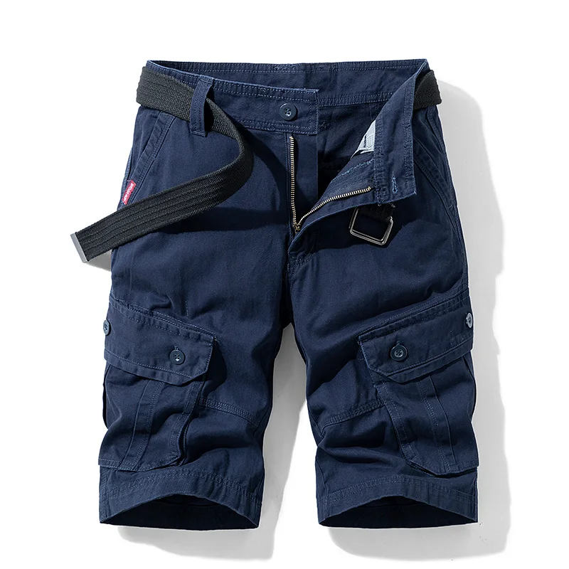 Шорты карго мужские хлопковые в стиле милитари повседневные свободные бриджи со