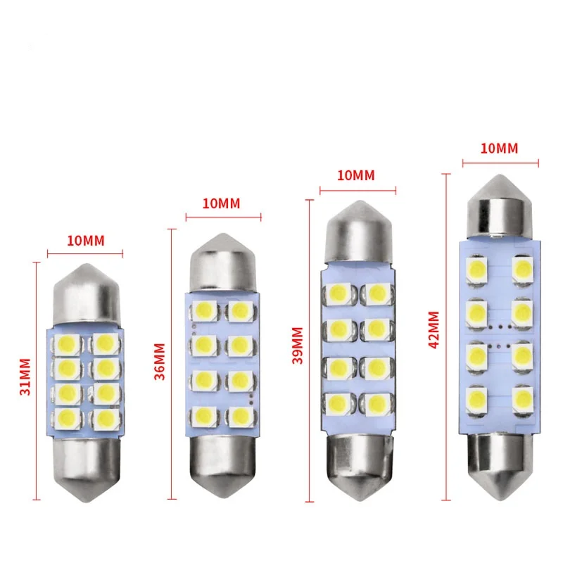200 шт. гирлянда светодиодная 8SMD 1210 31 мм 36 39 41 купольная гирлянсветильник для