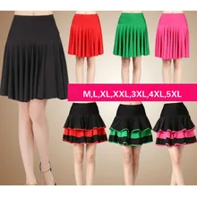 С большим подолом лайкра юбка женская плиссированная короткая юбка теннисные Спортивные брюки для бега, юбка в латиноамериканском танцевальный для бальных танцев костюм плюс Размеры M-5XL