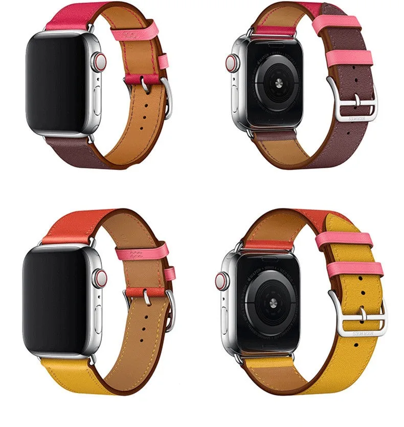 Роскошные официальные стильные полосы для Apple Watch Series 5 4 3 2 Пряжка цветные