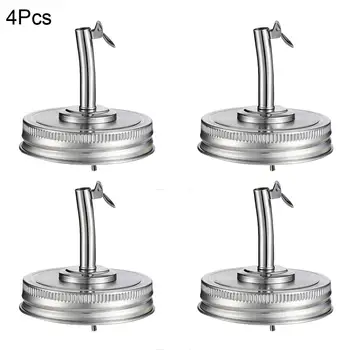 

4PCS Jar Lids Multi-purpose Stainless Steel Canning Sealing Cap For Kitchens